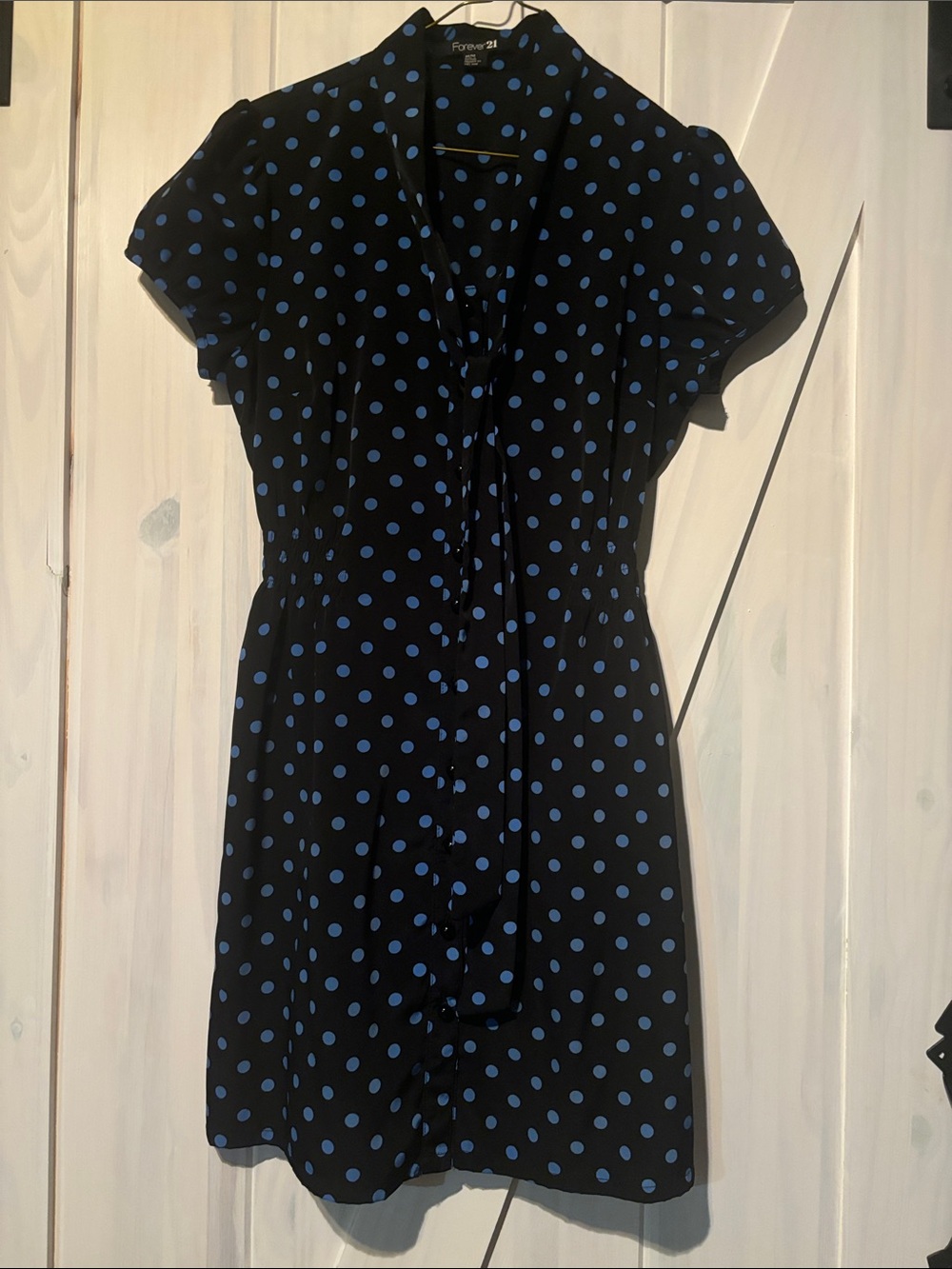 Forever 21 Navy Dress with Blue Polka Dots